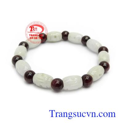 Chuỗi tay cẩm thạch granat may mắn kết hợp độc đáo, mới lạ