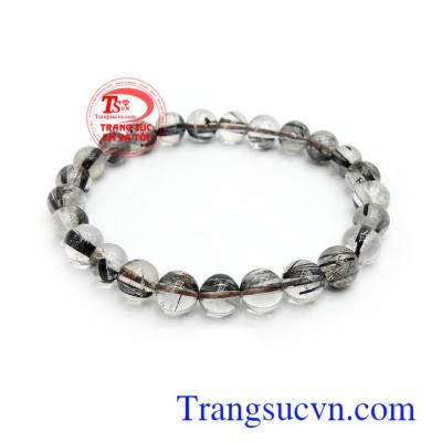 Chuỗi thạch anh tóc đen tài lộc 7 ly bền đẹp, chất lượng, hợp thời trang và phong thủy