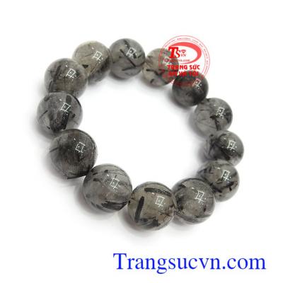 Chuỗi tay thạch anh tóc quyền lực 17 ly màu sắc đẹp, chất lượng cao đeo hợp thời trang và phong thủy