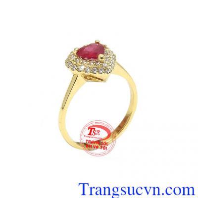 Nhẫn nữ ruby trái tim