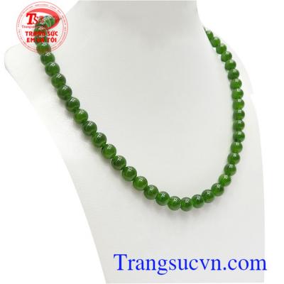 Chuỗi cổ ngọc Nephrite bình an thiên nhiên màu sắc đẹp, chất lượng cao
