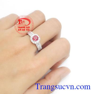 Nhẫn ruby may mắn 14k