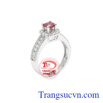 Nhẫn ruby may mắn 14k