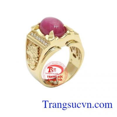 Nhẫn nam ruby sao 14k