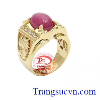 Nhẫn nam ruby sao 14k