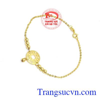 Lắc tay kim tiền phú quý là sản phẩm lắc vàng được chế tác 3D đẹp
