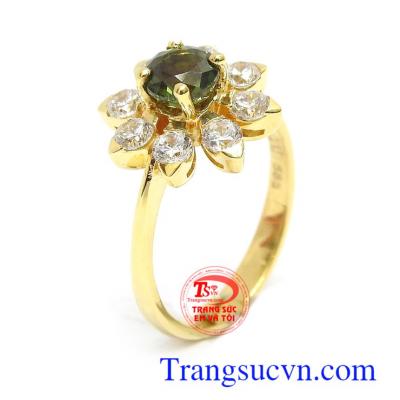 Nhẫn nữ Sapphire may mắn 14k chế tác tinh xảo, đeo hợp thời trang phái đẹp