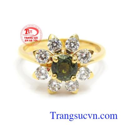 Nhẫn nữ Sapphire may mắn 14k đeo thời trang và phong thủy may mắn cho phái đẹp