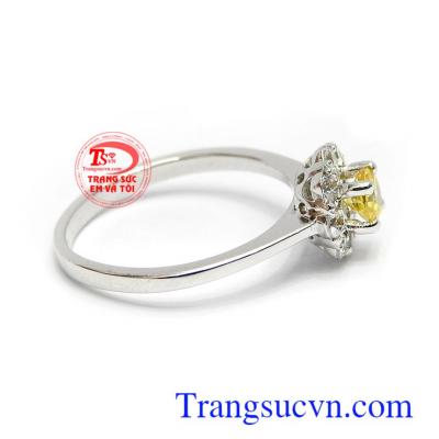 Nhẫn nữ 14k gắn đá thiên nhiên cao cấp