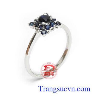 Nhẫn nữ Sapphire vàng 14k phú quý