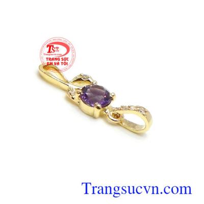 Mặt dây chuyền đá quý phong thủy may mắn. Mặt dây thạch anh tím quý phái