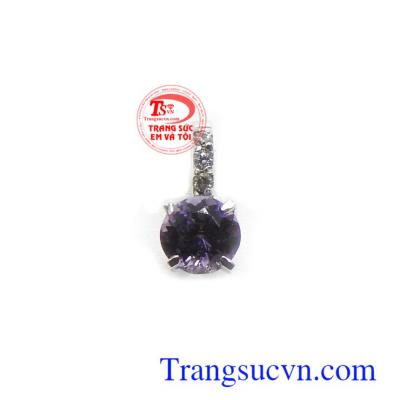 Mặt dây thạch anh tím may mắn vàng 14k bền đẹp, sang trọng