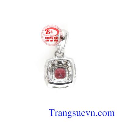 Mặt dây chuyền vàng tây đá quý. Mặt dây Granat an nhiên