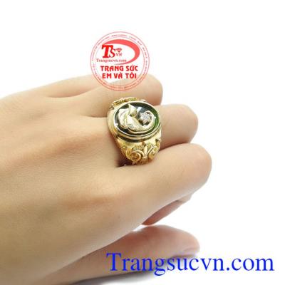 Nhẫn nam vàng ngọc cẩm thạch