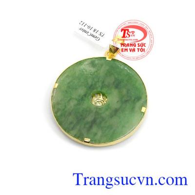 Mặt dây chuyền nam chạm khắc bọc vàng 14k sáng bóng