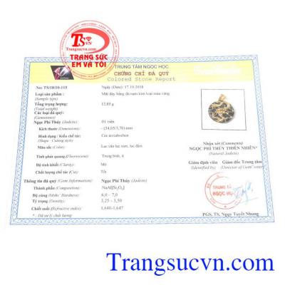 Giấy kiểm định từ trung tâm ngọc học