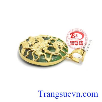 Mặt ngọc rồng vàng 14k, bảo hành 12 tháng, giao hàng nhanh trên toàn quốc