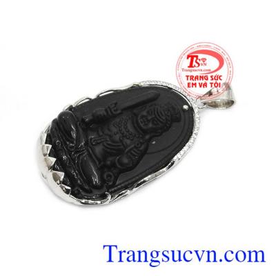 Sản phẩm đá obsidian thiên nhiên được bọc vàng trắng 10k