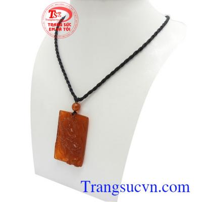 Mặt dây mã não rồng cát tường may mắn