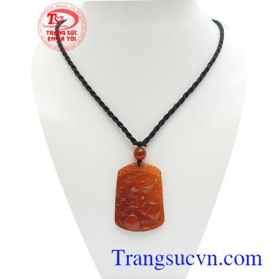 Mặt dây mã não chạm khắc hưng thịnh màu sắc đẹp, chất lượng cao