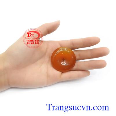 Đồng xu mã não thịnh vượng phù hợp làm mặt dây chuyền đeo bình an may mắn