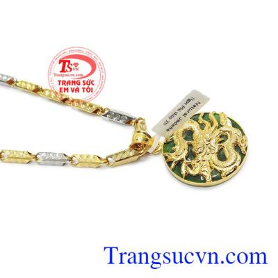 Mặt ngọc cẩm thạch rồng đẹp là sản phẩm ngọc cẩm thạch tự nhiên được bọc vàng 3D sang trọng