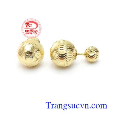 Hoa tai Dior nhập khẩu sang trọng vàng 18k, hoa tai vàng tây xuất xứ Italy bền đẹp, chất lượng