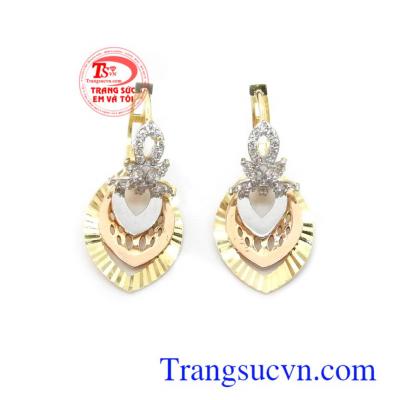 Hoa tai vàng tây xinh xắn vàng 18k kiểu dáng thời trang, phong cách và cá tính cho phái đẹp
