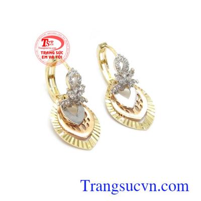 Hoa tai vàng tây xinh xắn chế tác độc đáo, mới lạ phù hợp nhiều phong cách thời trang khác nhau