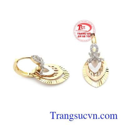 Hoa tai vàng tây xinh xắn thời trang