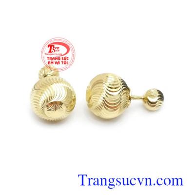 Hoa tai Dior nhập khẩu quý phái vàng 18k nhập khẩu Italy, hoa tai vàng Italy cao cấp