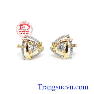 Hoa tai vàng tây 18k tinh tế thời trang