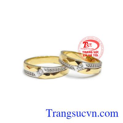 Đôi nhẫn cưới cao cấp 18k