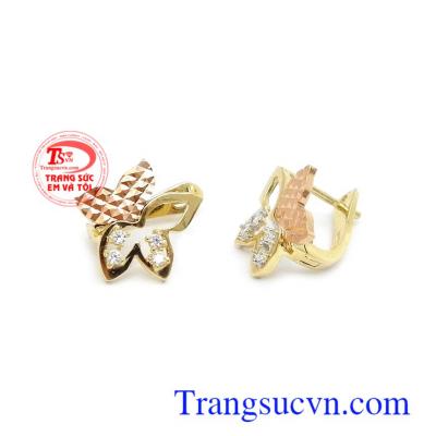 Hoa tai vàng tây 18k dịu dàng chế tác tinh xảo, mẫu mã độc đáo mang lại nét trẻ trung, cá tính và phong cách riêng cho phái đẹp