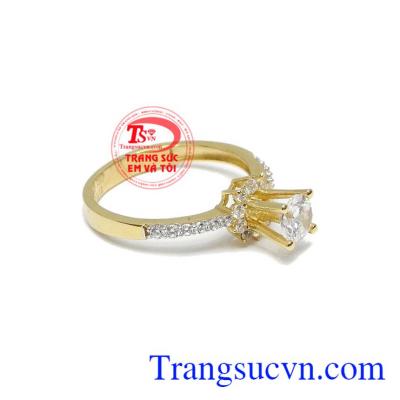 Nhẫn nữ tinh tế 18k được thiết kế theo phong cách thời trang