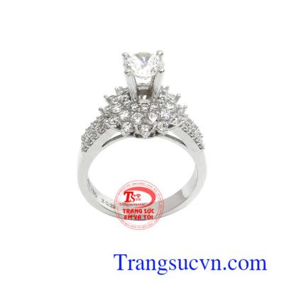 Nhẫn nữ vàng trắng dịu dàng