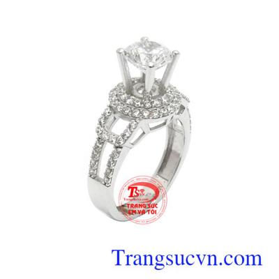 Nhẫn nữ vàng trắng đáng yêu chế tác công nghệ cao mang lại nét riêng biệt, độc đáo, thời trang và phong cách cho từng chi tiết sản phẩm