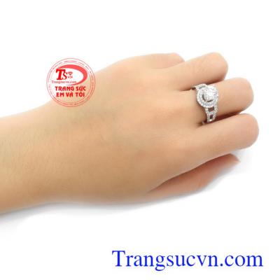 Nhẫn nữ vàng trắng đáng yêu