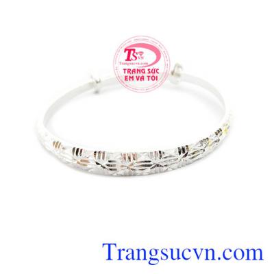 Vòng tay bạc trẻ em phay đẹp