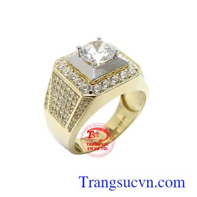 Nhẫn nam Hàn Quốc 10k quyền lực nhập khẩu nguyên chiếc, nhẫn nam vàng tây bền đẹp, chất lượng