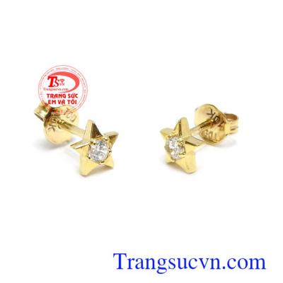 Hoa tai 10k đính đá thời trang phong cách