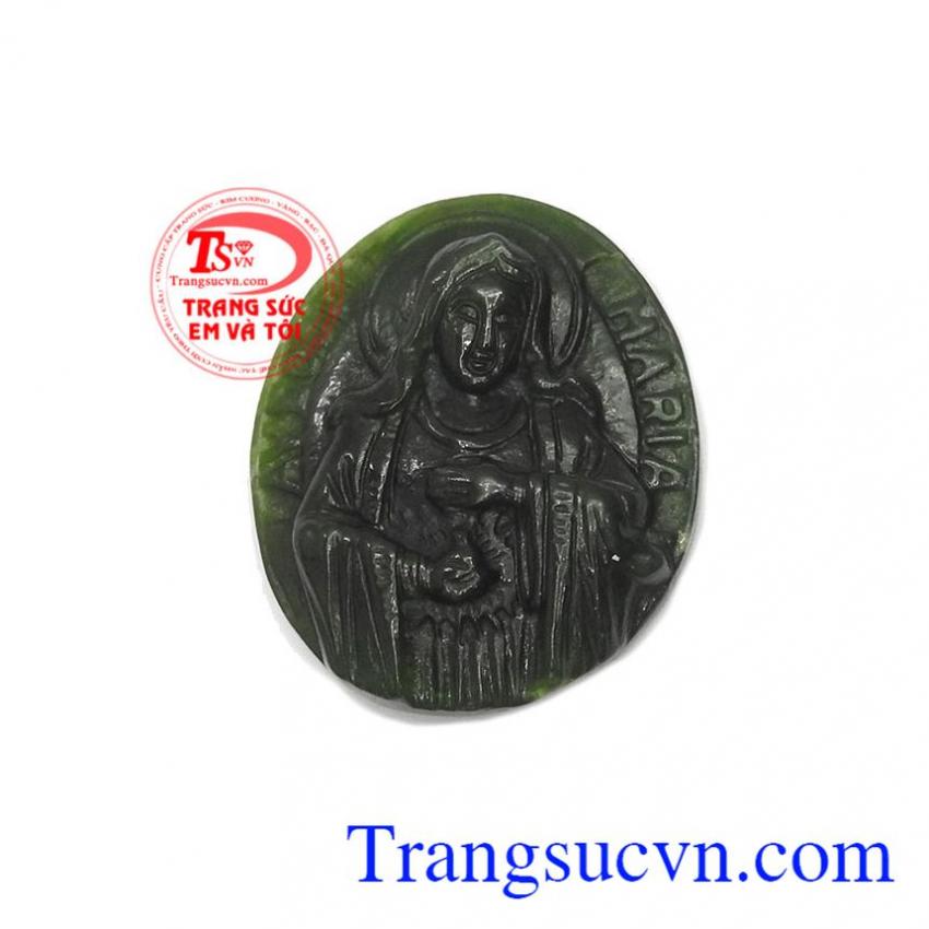 Mặt dây đức mẹ ngọc nephrite