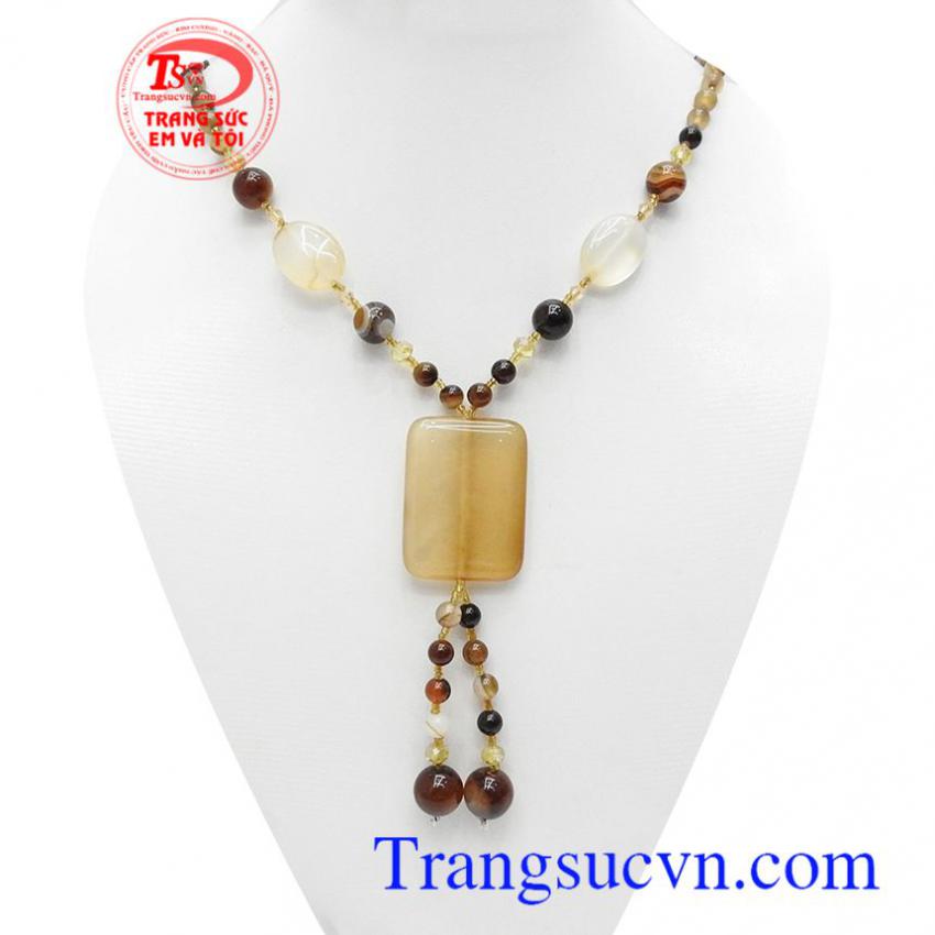 Chuỗi cổ mã não thiên nhiên bình an