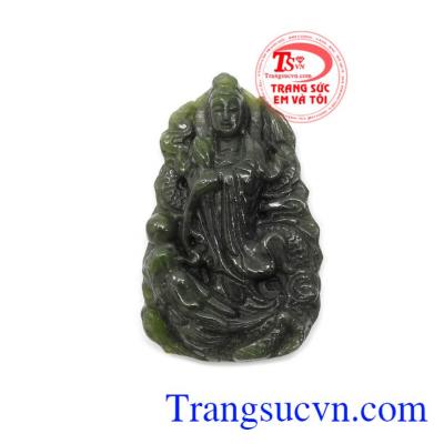 Phật quan âm ngự long ngọc nephrite