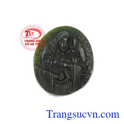 Mặt dây đức mẹ ngọc nephrite