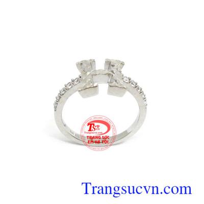 Nhẫn nữ vàng trắng Korea xinh xắn chế tác công nghệ cao mang lại nét riêng biệt, độc đáo, thời trang và phong cách cho từng chi tiết sản phẩm