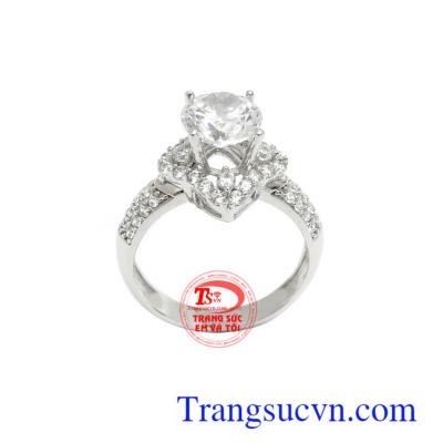 Nhẫn nữ Korea đính đá phong cách