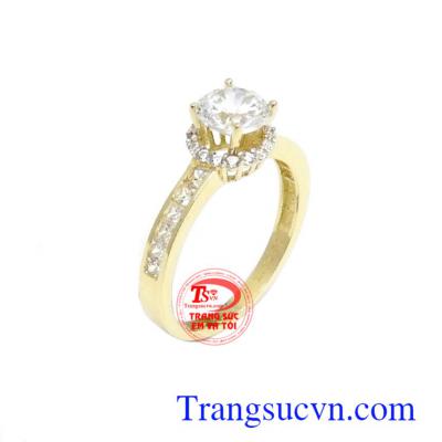 Nhẫn nữ Hàn Quốc 10k cá tính đính đá tinh xảo sắc nét mang lại nét dịu dàng, sang trọng và quý phái