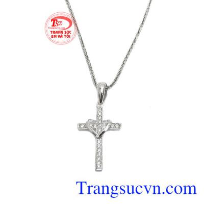 Bộ trang sức thập tự yêu thương vàng trắng
