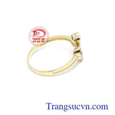 Nhẫn nữ vàng tây nhập khẩu mới lạ độc đáo